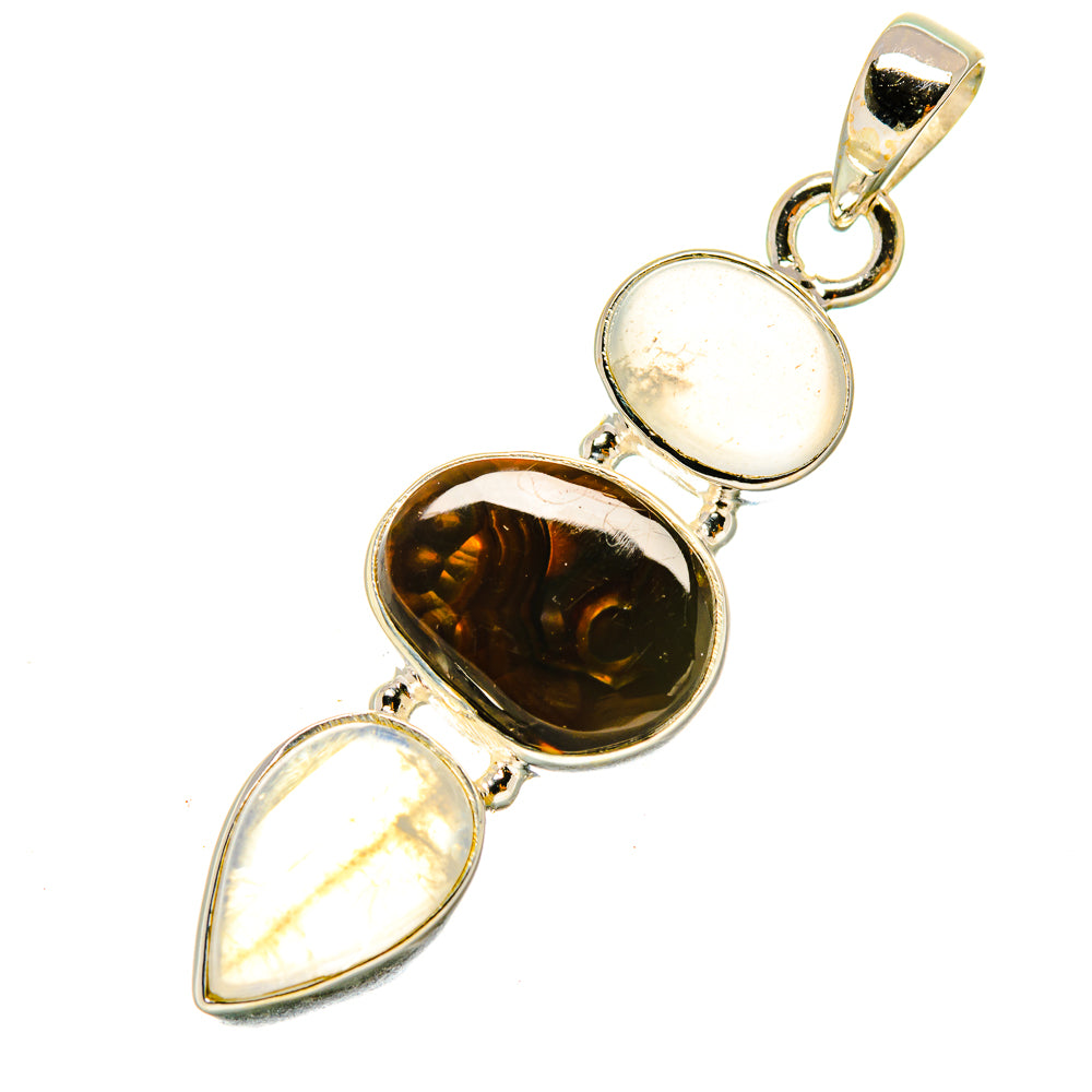 Mexican Fire Agate Pendants handcrafted by Ana Silver Co - PD4942