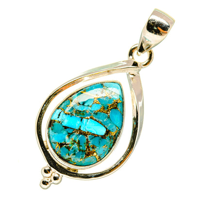 Blue Copper Composite Turquoise Pendants handcrafted by Ana Silver Co - PD4978