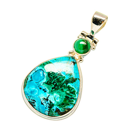 Malachite In Chrysocolla Pendants handcrafted by Ana Silver Co - PD4986