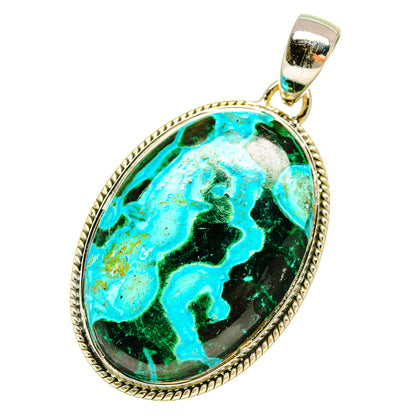 Malachite In Chrysocolla Pendants handcrafted by Ana Silver Co - PD5045