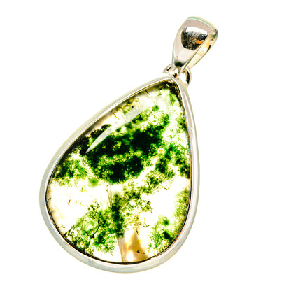 Green Moss Agate Pendants handcrafted by Ana Silver Co - PD5058