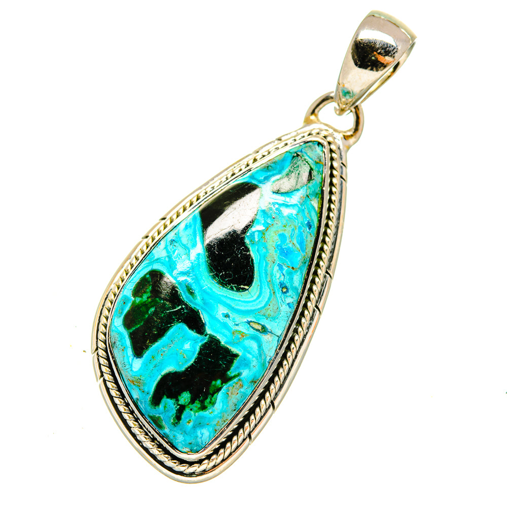 Malachite In Chrysocolla Pendants handcrafted by Ana Silver Co - PD5074