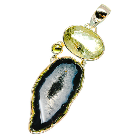 Coconut Geode Druzy Pendants handcrafted by Ana Silver Co - PD5092
