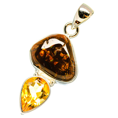 Mexican Fire Agate Pendants handcrafted by Ana Silver Co - PD5137
