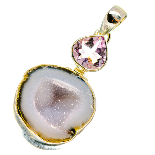 Coconut Geode Druzy Pendants handcrafted by Ana Silver Co - PD5150