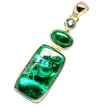 Malachite In Chrysocolla Pendants handcrafted by Ana Silver Co - PD5199