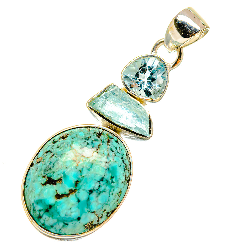 Tibetan Turquoise Pendants handcrafted by Ana Silver Co - PD5224