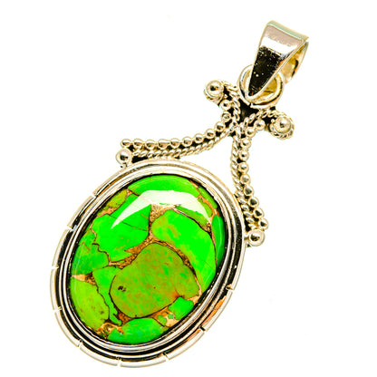 Green Copper Composite Turquoise Pendants handcrafted by Ana Silver Co - PD5291