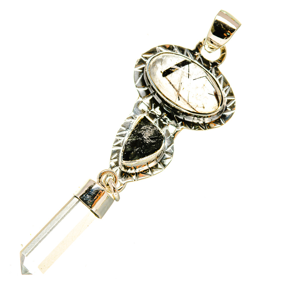 Tourmalinated Quartz Pendants handcrafted by Ana Silver Co - PD5314