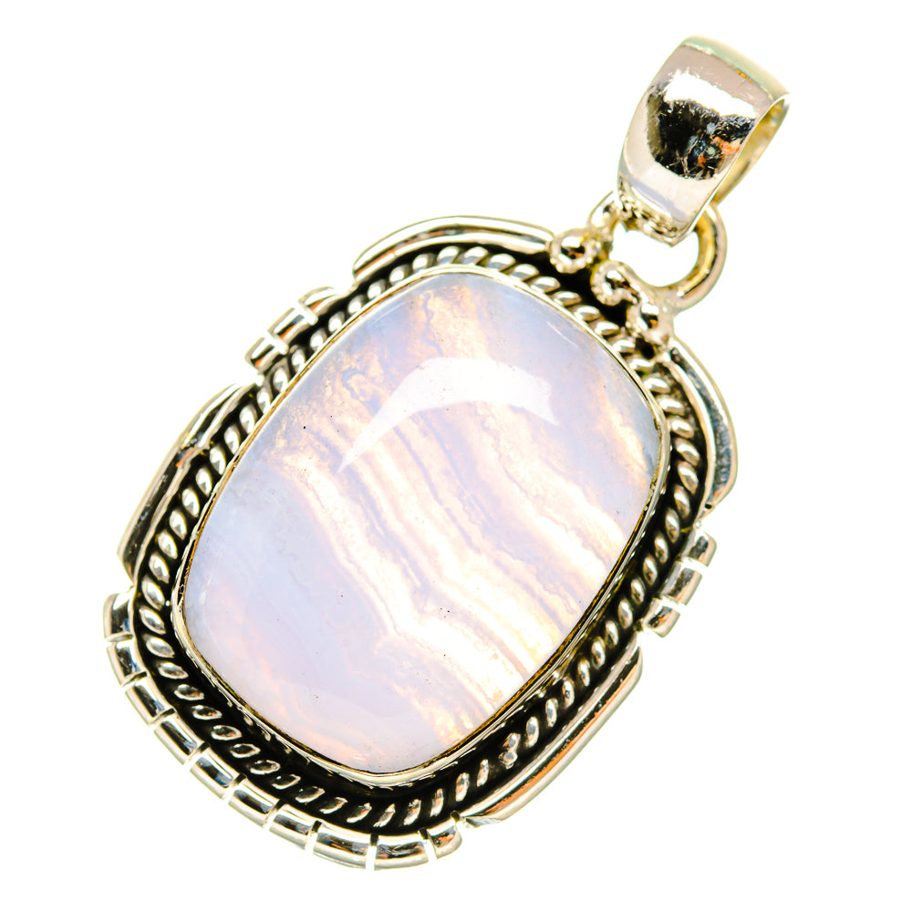 Blue Lace Agate Pendants handcrafted by Ana Silver Co - PD5315