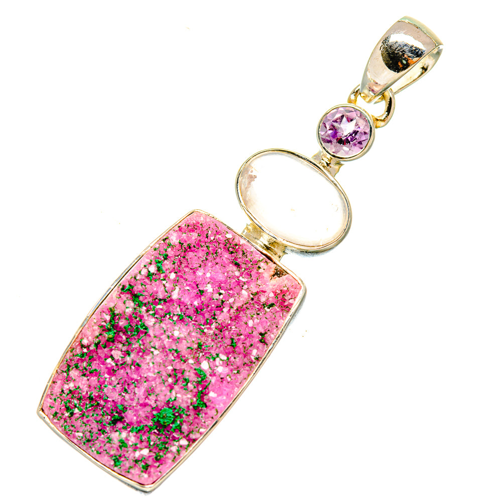 Cobalto Calcite Druzy Pendants handcrafted by Ana Silver Co - PD5316