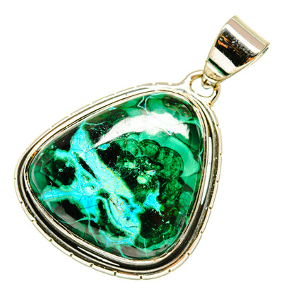 Malachite In Chrysocolla Pendants handcrafted by Ana Silver Co - PD5337