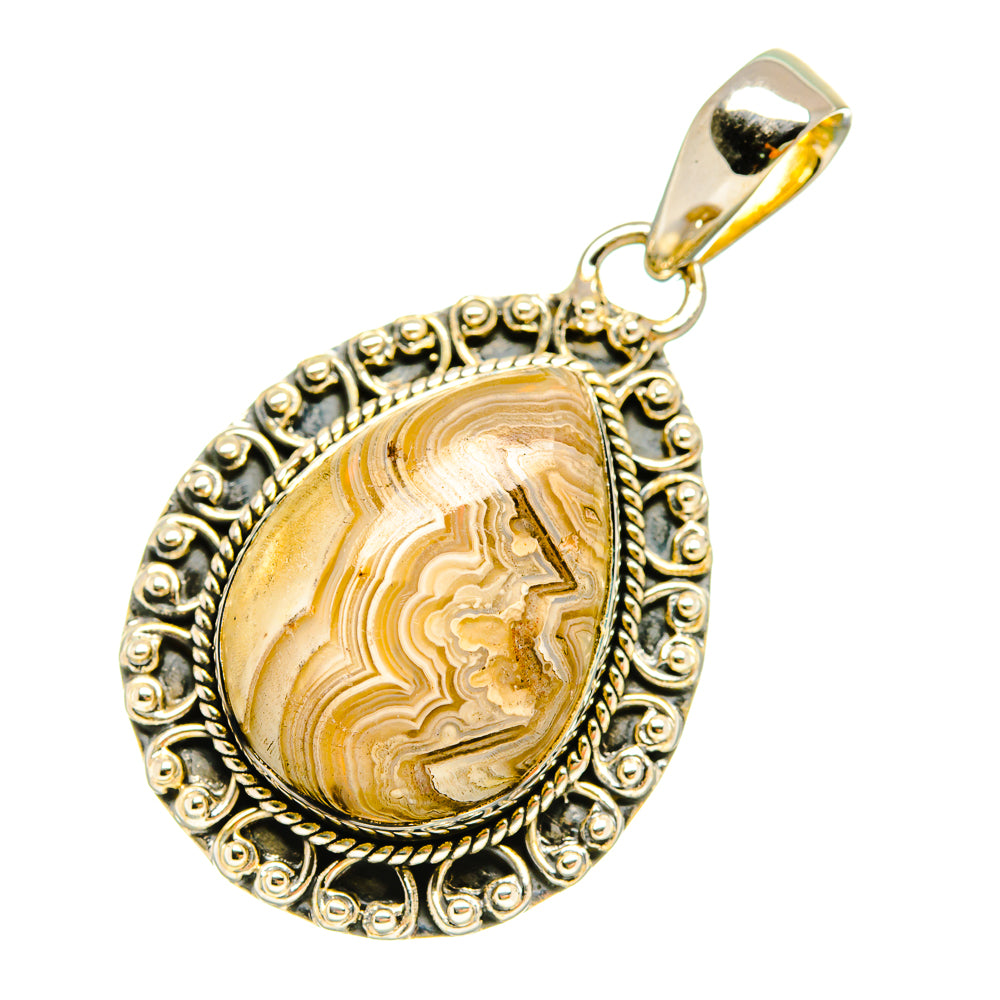 Laguna Lace Agate Pendants handcrafted by Ana Silver Co - PD5401 - Photo 2