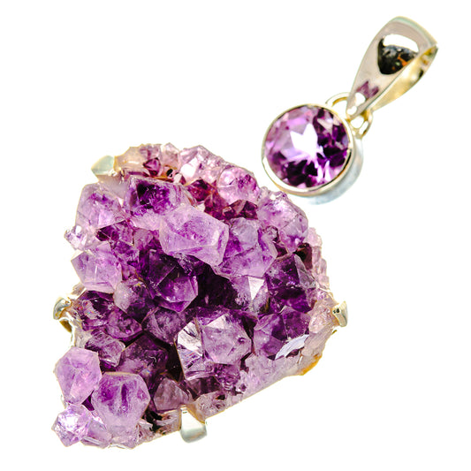 Amethyst Crystal Pendants handcrafted by Ana Silver Co - PD5415