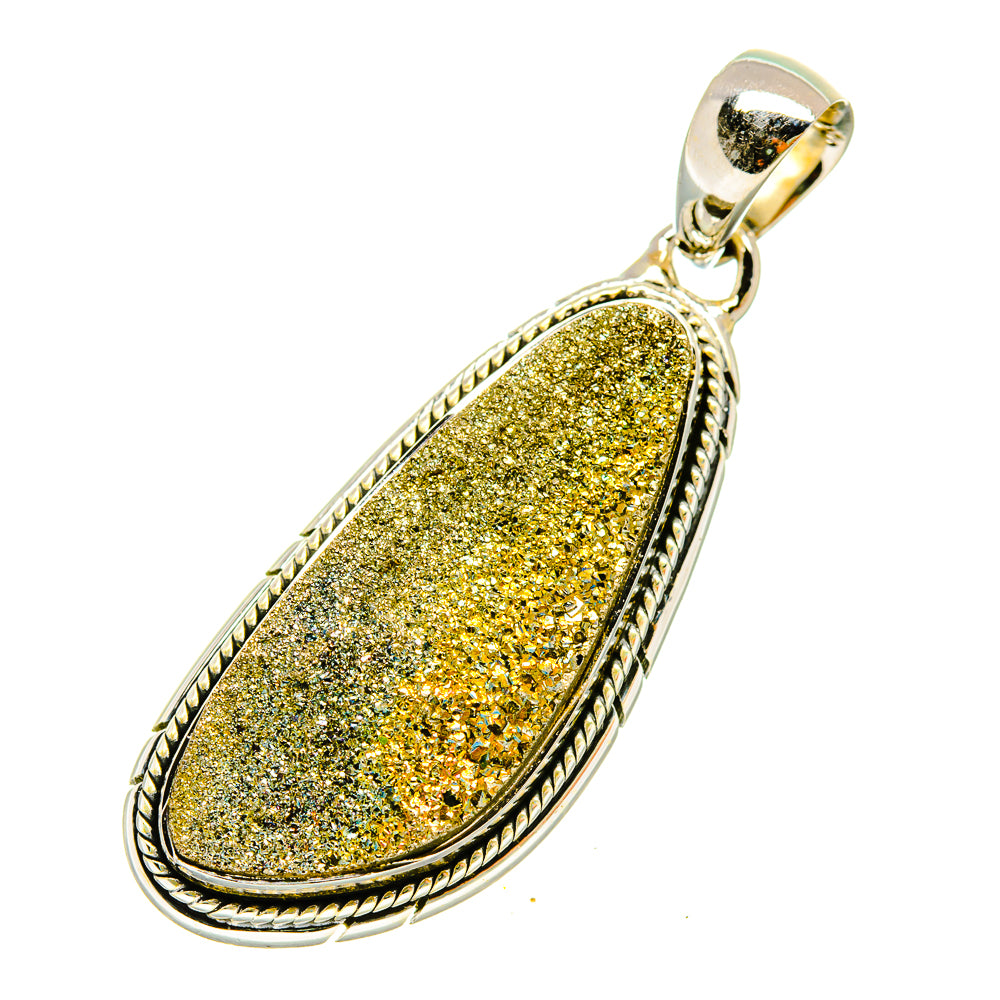 Spectro Pyrite Druzy Pendants handcrafted by Ana Silver Co - PD5422