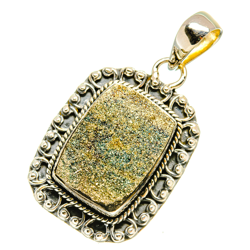Spectro Pyrite Druzy Pendants handcrafted by Ana Silver Co - PD5438 - Photo 2