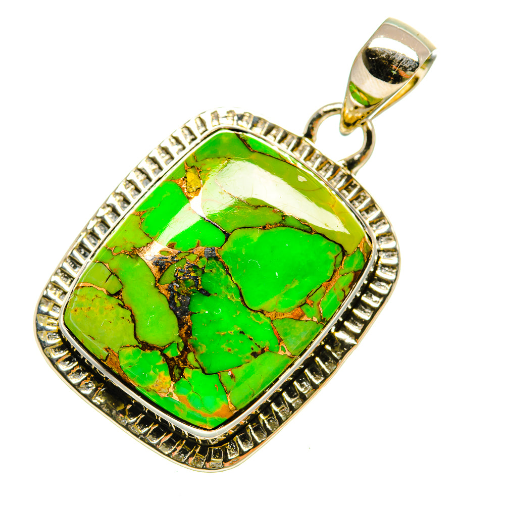 Green Copper Composite Turquoise Pendants handcrafted by Ana Silver Co - PD5441