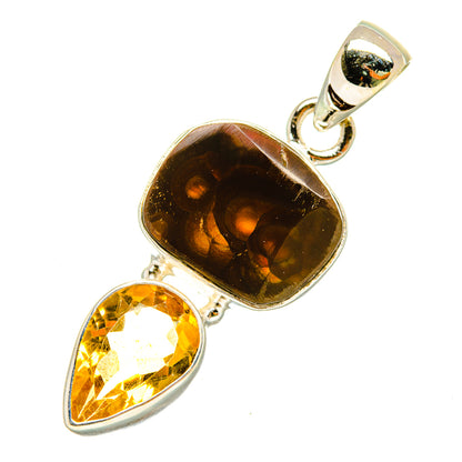 Mexican Fire Agate Pendants handcrafted by Ana Silver Co - PD5467