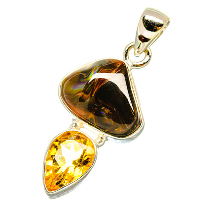 Mexican Fire Agate Pendants handcrafted by Ana Silver Co - PD5470