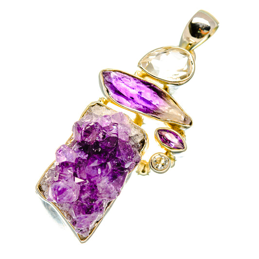 Amethyst Crystal Pendants handcrafted by Ana Silver Co - PD5534