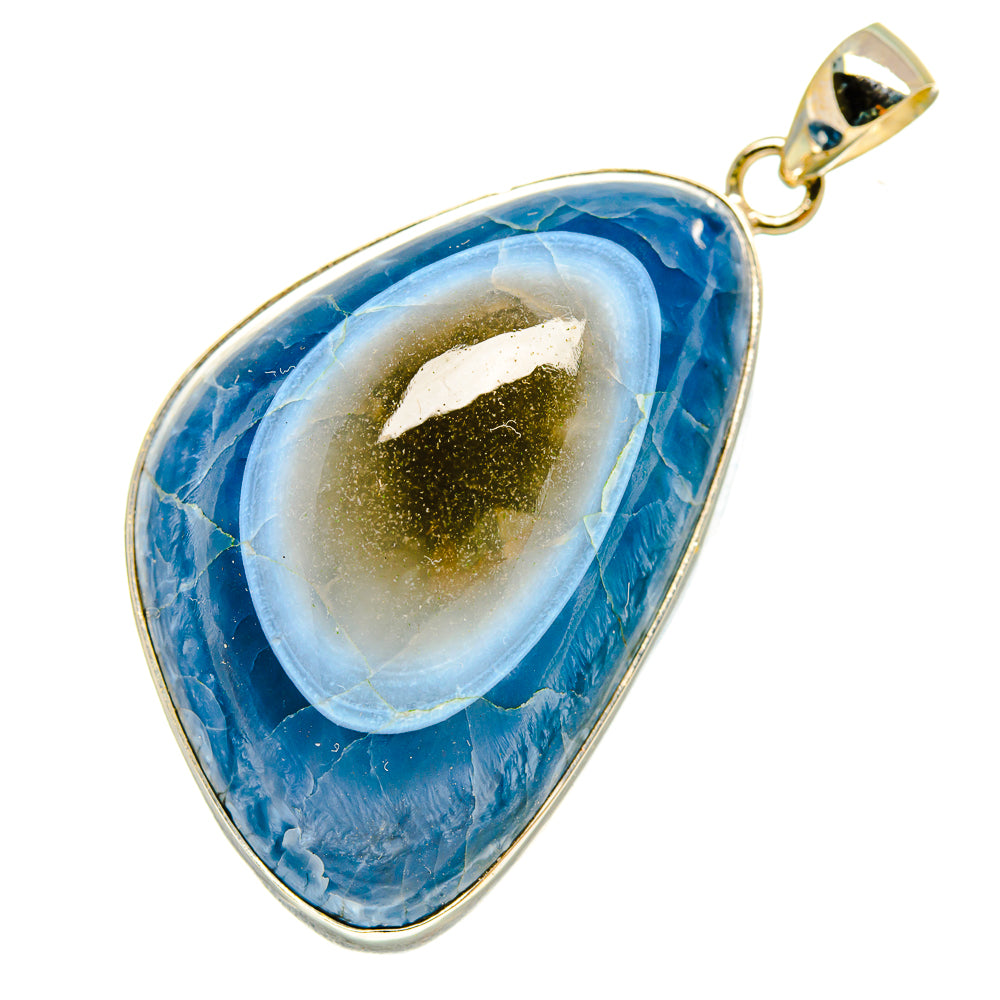 Owyhee opal pendant in 925 sterling silver with blue teardrop stone