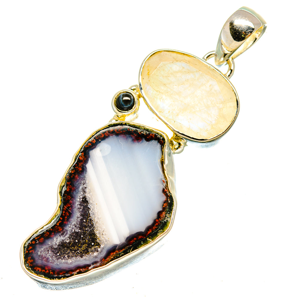 Coconut Geode Druzy Pendants handcrafted by Ana Silver Co - PD5538