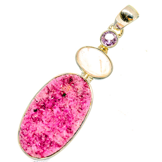 Cobalto Calcite Druzy Pendants handcrafted by Ana Silver Co - PD5546