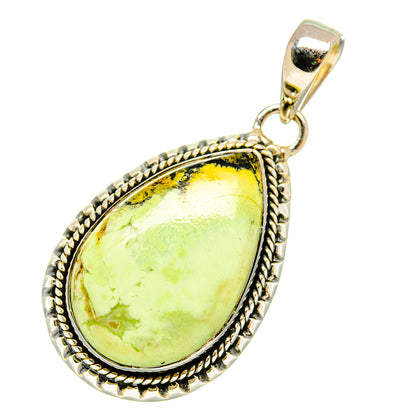 Lemon Chrysoprase Pendants handcrafted by Ana Silver Co - PD5554