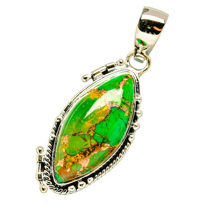Green Copper Composite Turquoise Pendants handcrafted by Ana Silver Co - PD5561