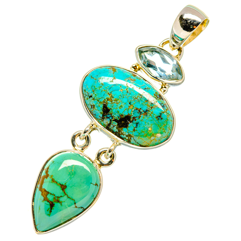 Tibetan Turquoise Pendants handcrafted by Ana Silver Co - PD5578