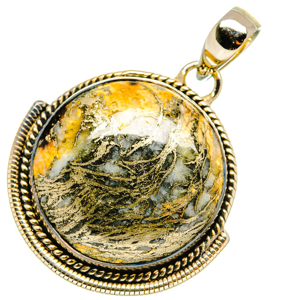 Pyrite Agate Pendants handcrafted by Ana Silver Co - PD5601