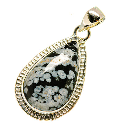 Snowflake Obsidian Pendants handcrafted by Ana Silver Co - PD5625