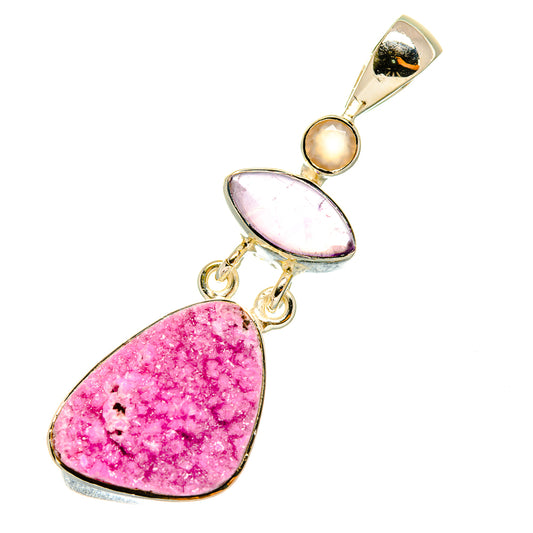 Cobalto Calcite Druzy Pendants handcrafted by Ana Silver Co - PD5656