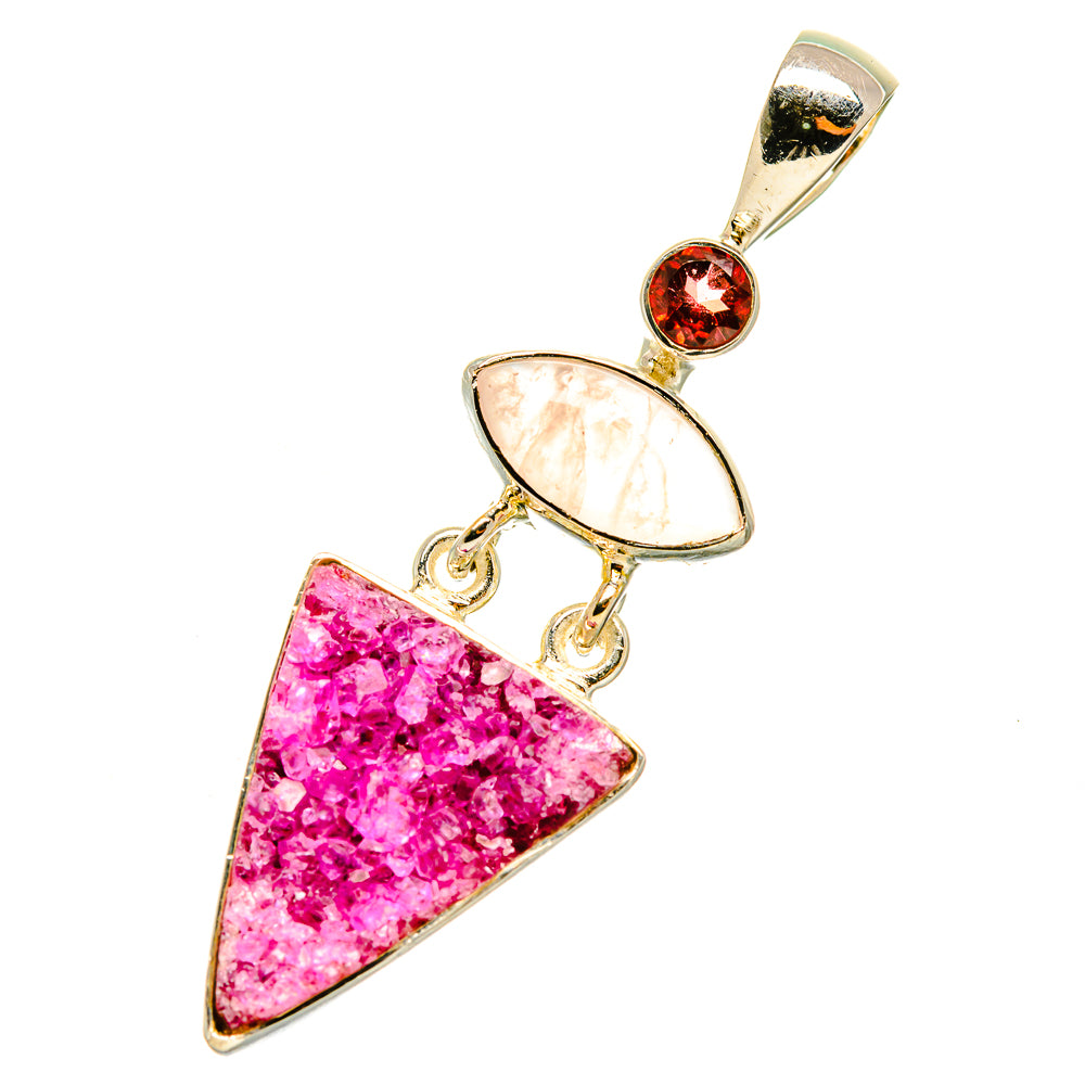 Cobalto Calcite Druzy Pendants handcrafted by Ana Silver Co - PD5679