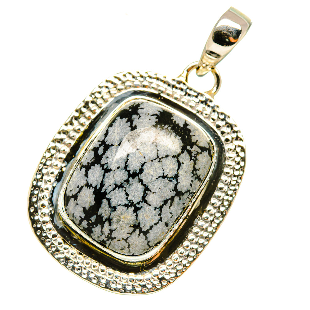Snowflake Obsidian Pendants handcrafted by Ana Silver Co - PD5698