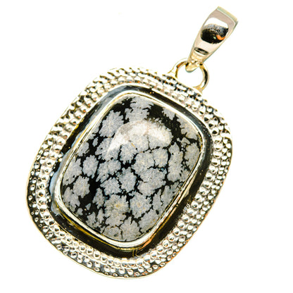 Snowflake Obsidian Pendants handcrafted by Ana Silver Co - PD5698