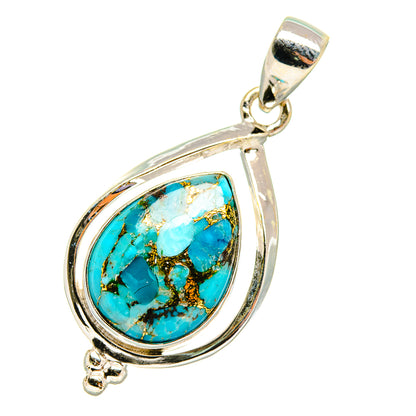 Blue Copper Composite Turquoise Pendants handcrafted by Ana Silver Co - PD5726