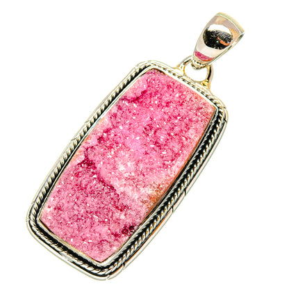 Cobalto Calcite Druzy Pendants handcrafted by Ana Silver Co - PD5794