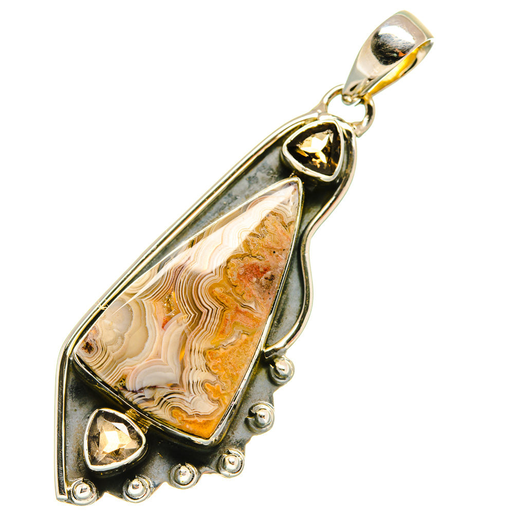 Laguna Lace Agate Pendants handcrafted by Ana Silver Co - PD5818