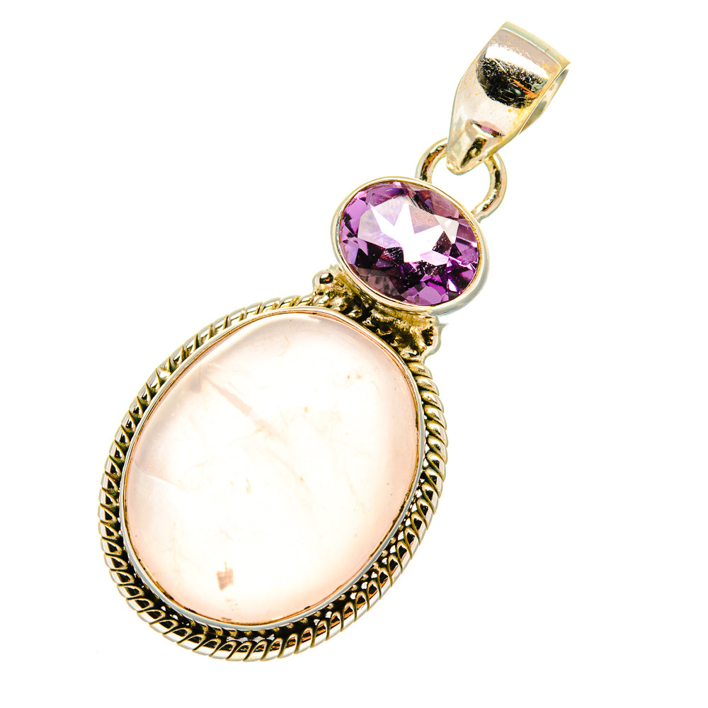 Rose Quartz Pendants handcrafted by Ana Silver Co - PD5840