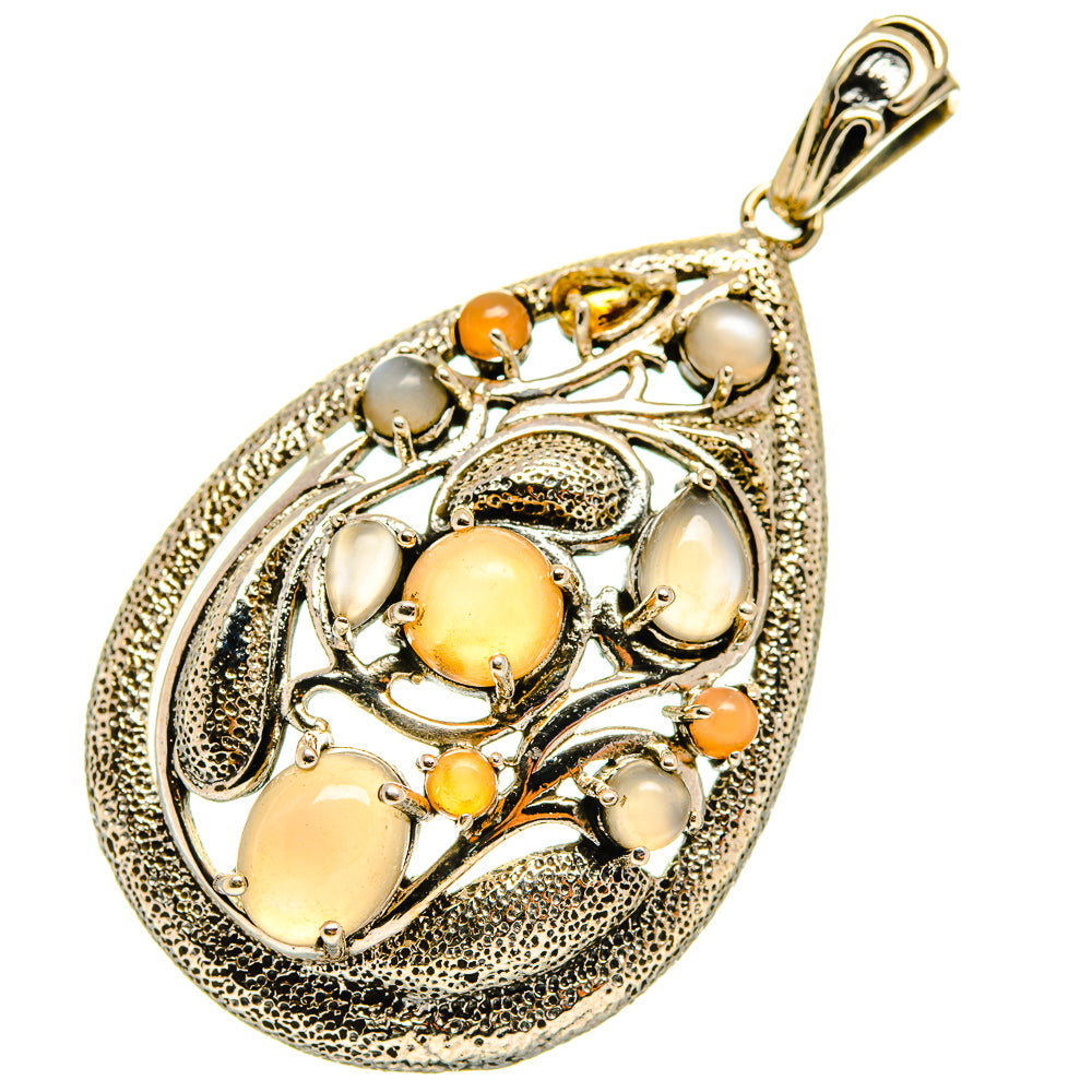 Peach Moonstone Pendants handcrafted by Ana Silver Co - PD5861