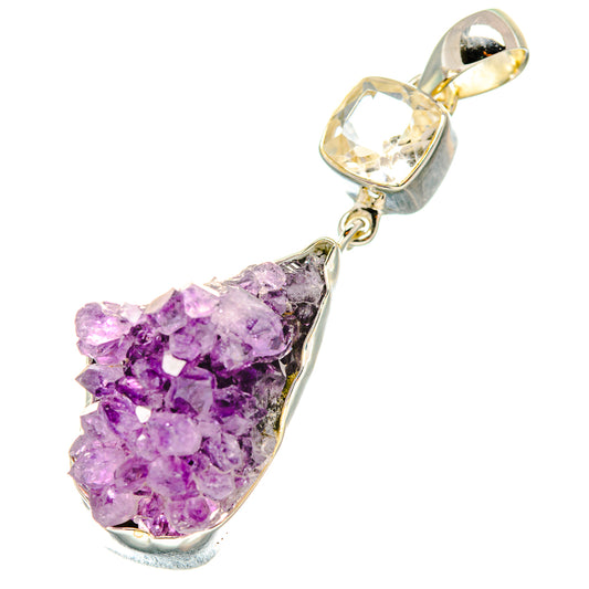 Amethyst Crystal Pendants handcrafted by Ana Silver Co - PD5892