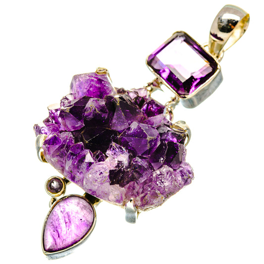Amethyst Crystal Pendants handcrafted by Ana Silver Co - PD5893