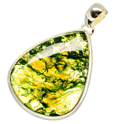 Green Moss Agate Pendants handcrafted by Ana Silver Co - PD5895