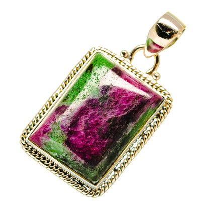 Ruby Zoisite Pendants handcrafted by Ana Silver Co - PD5938