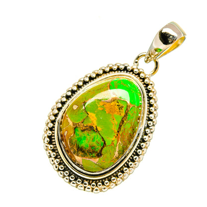 Green Copper Composite Turquoise Pendants handcrafted by Ana Silver Co - PD5962