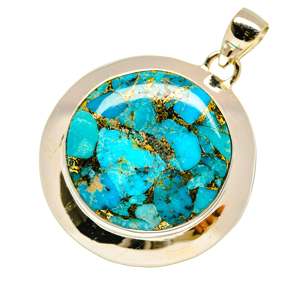 Blue Copper Composite Turquoise Pendants handcrafted by Ana Silver Co - PD5979