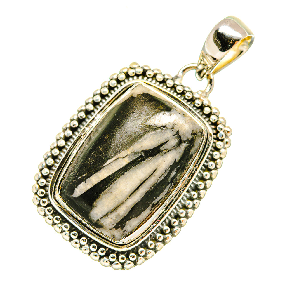 Chrysanthemum Stone Pendants handcrafted by Ana Silver Co - PD5996 - Photo 2