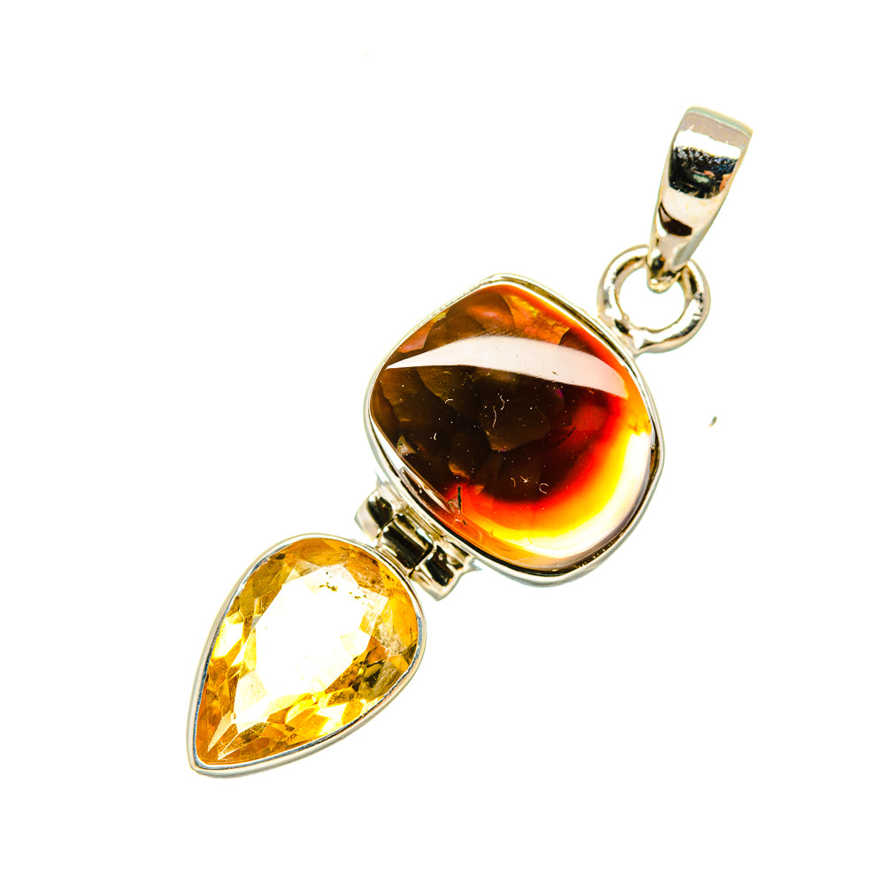 Mexican Fire Agate Pendants handcrafted by Ana Silver Co - PD6006