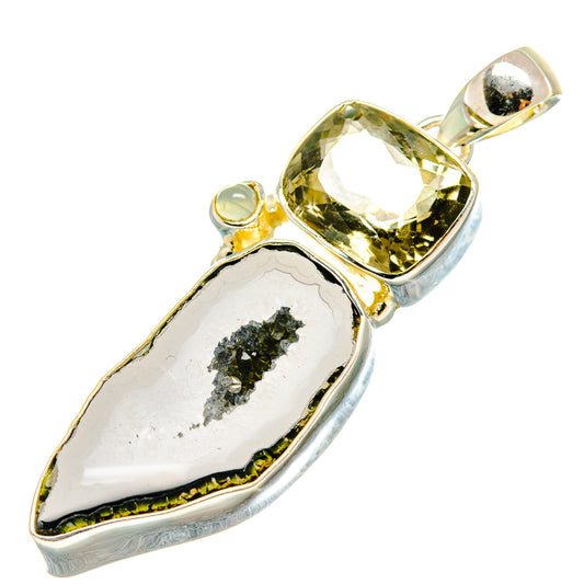 Coconut Geode Druzy Pendants handcrafted by Ana Silver Co - PD6039